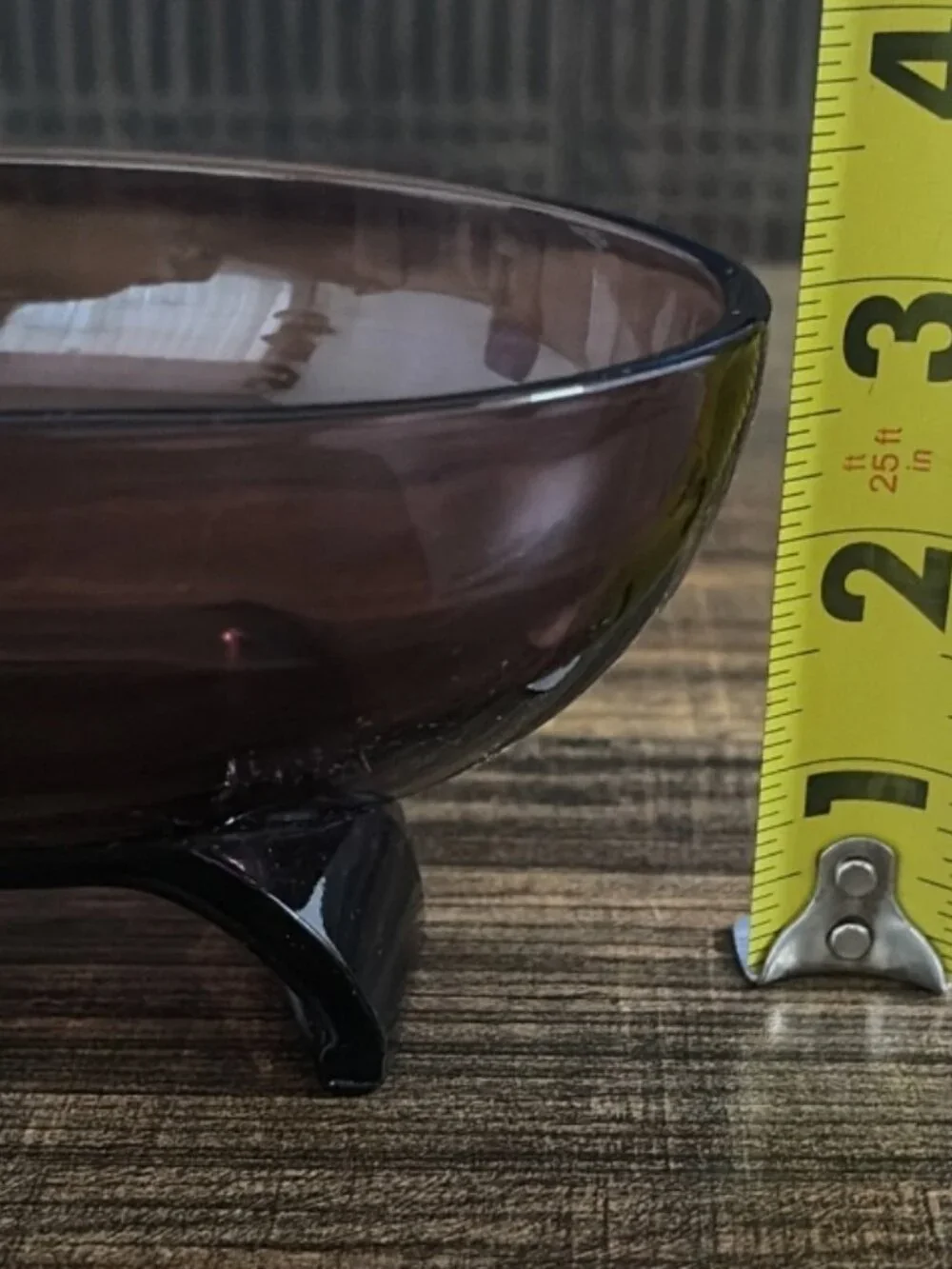 Vintage Viking Glass #1048 Scroll Oval Bowl Amethyst Purple Footed MCM 1954